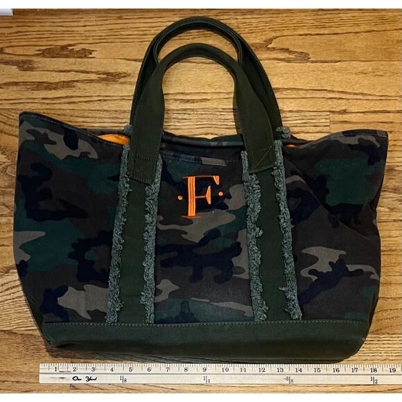 Equipt4u New York Camo Bag Tote “F” Monogramed in Orange/Excellent Condition - Picture 9 of 11